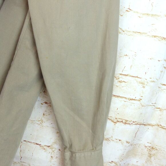 VTG Code Bleu Shirt Women L Beige Relaxed Button Shacket Hong Kong Lagenlook - Picture 10 of 13